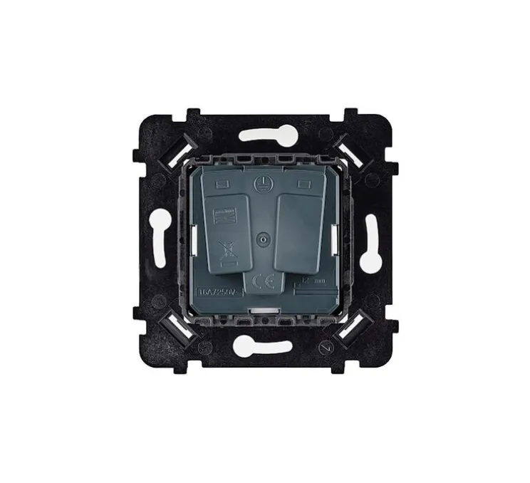 Prise, Hitera, Simple, Blanc terrazzo, Prise-PC x1, Blanc, L8,5cm, H8,5cm - Modelec