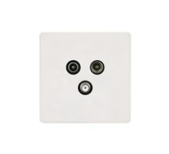 Prise*Modelec Prise, Hitera, Simple, Blanc terrazzo, Prise TV-FM-SAT x1, L8,5cm, H8,5cm -