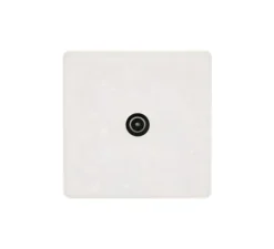 Prise*Modelec Prise, Hitera, Simple, Blanc terrazzo, Prise-TV x1, L8,5cm, H8,5cm -