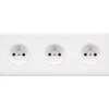 Prise, Hitera, Triple horizontal, Blanc terrazzo, Prise-2P+T x3, L22,7cm, H8,5cm - Modelec