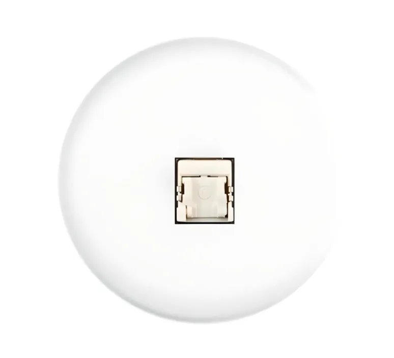 Prise*Modelec Prise, Iris, Simple, Blanc satin, Prise-RJ45 x1, Blanc, L8cm, H8cm -