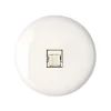 Prise*Modelec Prise, Iris, Simple, Porcelaine blanc, Prise-RJ45 x1, L8cm, H8cm -