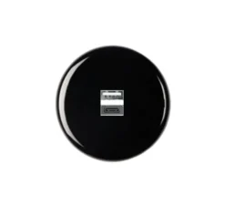 Prise, Iris, Simple, Porcelaine noir, Prise-USB A/C x1, L8cm, H8cm - Modelec