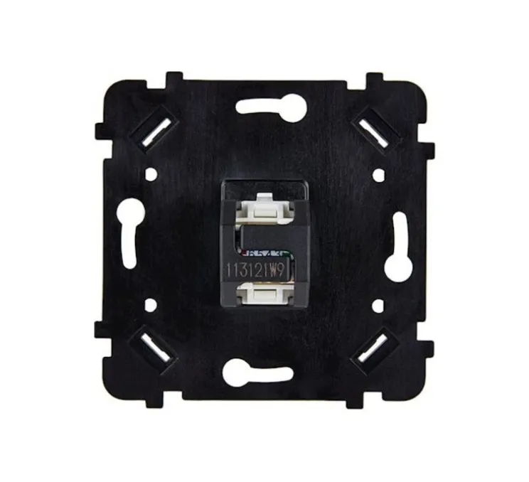 Prise, Karo, Simple, Blanc satin, Prise-RJ45 x1, L8cm, H8cm - Modelec