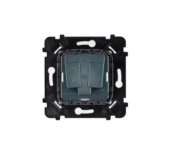 Prise, Karo, Simple, Blanc satin, Prise-PC x1, L8cm, H8cm - Modelec