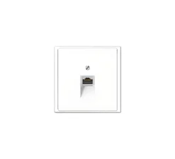 Prise*Jung Prise, LS 990, Simple, Blanc brillant, Prise-RJ45 x1, Blanc, L8,1cm, H8,1cm -