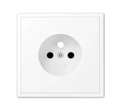 Prise*Jung Prise, LS 990, Simple, Blanc mat, Prise-2P+T x1, L8,1cm, H8,1cm -