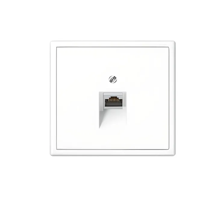 Prise, LS 990, Simple, Blanc mat, Prise-RJ45 x1, L8,1cm, H8,1cm - Jung