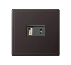 Prise, LS 990, Simple, Canon de fusil, Prise-USB A/C x1, L8,1cm, H8,1cm - Jung