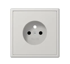 Prise*Jung Prise, LS 990, Simple, Gris clair, Prise-2P+T x1, L8,1cm, H8,1cm -