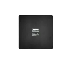 Prise, M, Simple, Acier verni STB, Prise-USB A x2, L8cm, H8cm - Modelec