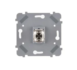 Prise*Modelec Prise, M, Simple, Nickel brossé, Prise-RJ45 x1, Noir, L8cm, H8cm -