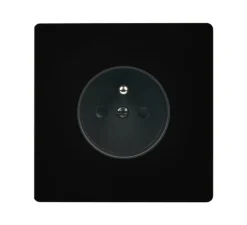 Prise*Modelec Prise, M, Simple, Noir mat, Prise PC x1, L8cm, H8cm -