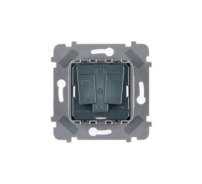 Prise*Modelec Prise, M, Simple, Noir mat, Prise PC x1, L8cm, H8cm -