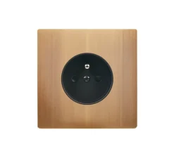 Prise, M, Simple, Vieux bronze, Prise-2P+T x1, Noir, L8cm, H8cm - Modelec