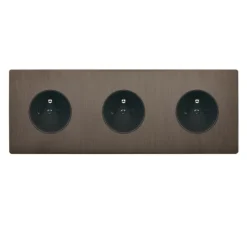 Prise*Modelec Prise, M, Triple horizontal, Canon de fusil, Prise-2P+T x3, Noir, L22,2cm, H8cm -