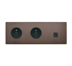 Prise*Modelec Prise, M, Triple horizontal, Canon de fusil, Prise-2P+T, x2, Prise-RJ45 x1, L22,2cm, H8cm -