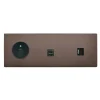 Prise*Modelec Prise, M, Triple horizontal, Canon de fusil, Prise-2P+T x1, Prise-RJ45 x1, Haut parleur x1, L22,2cm, H8cm -