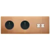 Prise*Modelec Prise, M, Triple horizontal, Vieux bronze, Prise-2P+T x2, Prise-RJ45 x2, L22,2cm, H8cm -