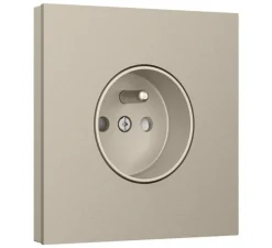 Prise*Niko Prise, Rocker et Toggle, Simple, Steel champagne coated, Prise-2P+T x1, L9,5cm, H9,5cm -