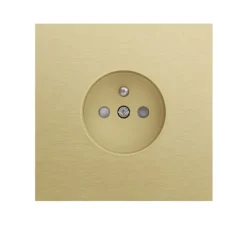 Prise*Niko Prise, Rocker et Toggle, Simple, Alu gold brushed, Prise-2P+T x1, L9,5cm, H9,5cm -