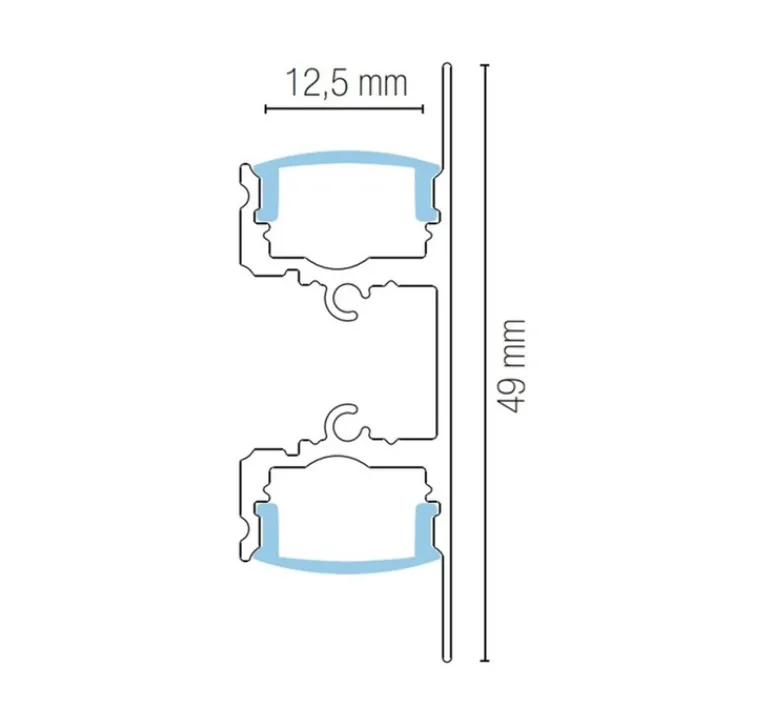 Accessoires*Nedgis Profilé, Dual, , L200cm, H4,9cm - blanc
