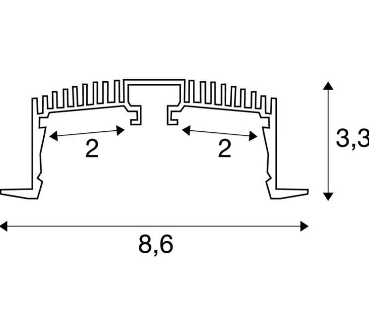 Profilé, Grazia 60, blanc, L300cm, H3,3cm - SLV