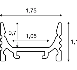 Profilé Grazia 10, Blanc, L200cm, H1,1cm - SLV