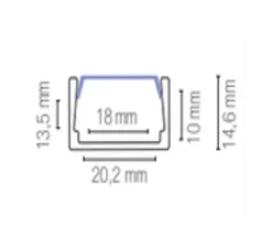 Profilé, Linea, blanc, IP67, L200cm, H1,46cm - Nedgis