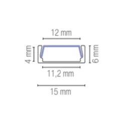 Profilé, Milano, blanc, L200cm, H0,6cm - Nedgis