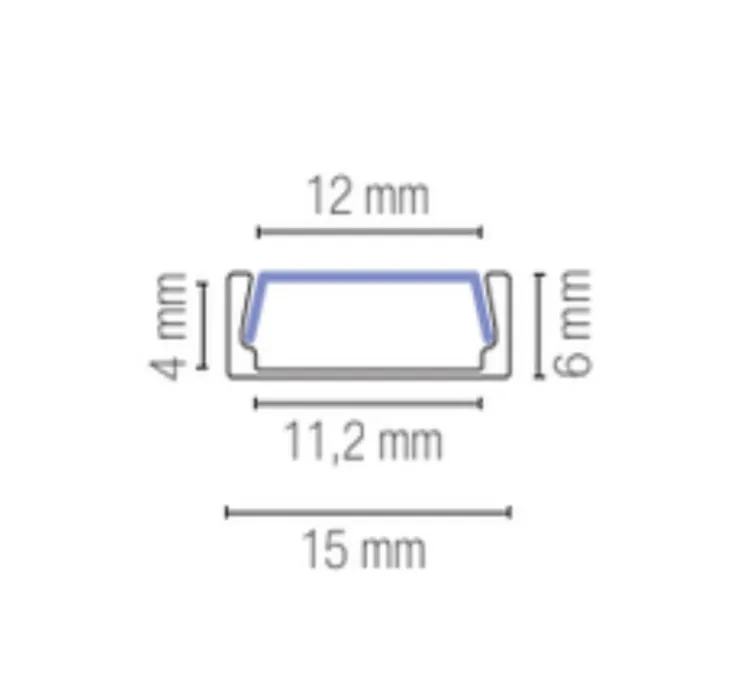 Profilé, Milano, blanc, L200cm, H0,6cm - Nedgis