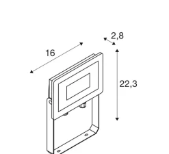 Plafonnier & Spot|Applique*SLV Projecteur, Floodi M, , IP65, LED, 3000K, 2980 lm, L16cm, H22,3cm - anthracite