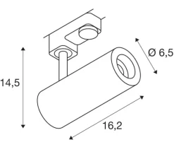 Plafonnier & Spot*SLV Rail, 3 NUMINOS PHASE S, , LED, 4000K, 1100lm, L16,2cm, H14,5cm - blanc