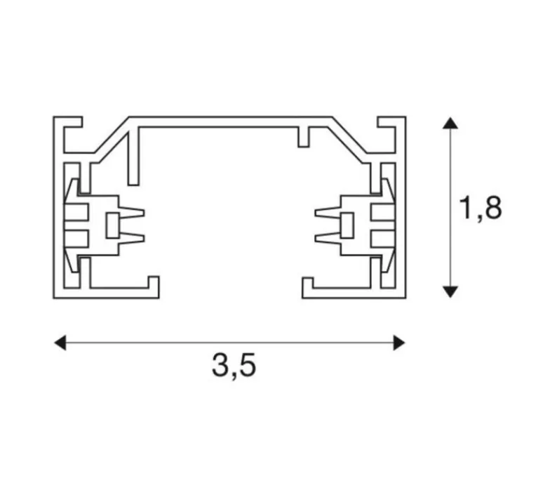Plafonnier & Spot*SLV Rail, 1 allumage, 230V, en saillie, noir, 2m, pour spots -