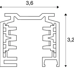 Plafonnier & Spot*SLV Rail 3 allumages en saillie, , L100cm, H3,2cm - blanc
