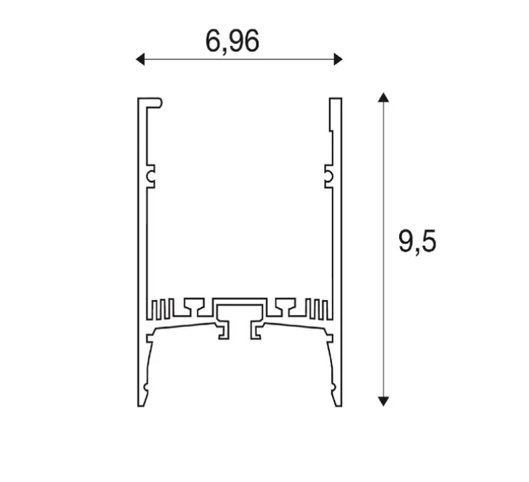 Rail, Grazia 60, noir, L150cm, H9,5cm - SLV