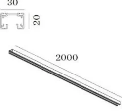 Accessoires*Wever&Ducré Rail, track profile, surface, 2m, noir - Wever & Ducré