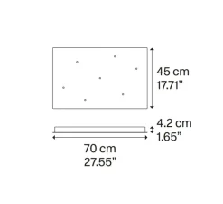 Rosace 7 lights, blanc mat, L70cm, l45cm, H4,2cm - Lodes