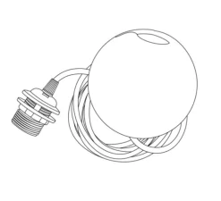 Rosace, Cannonball, simple, noir mat, Ø12cm, H12,5cm - Umage