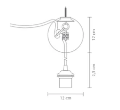 Rosace, Cannonball, simple, noir mat, Ø12cm, H12,5cm - Umage