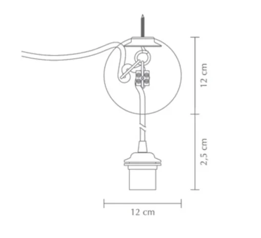 Rosace, Cannonball, simple, noir mat, Ø12cm, H12,5cm - Umage