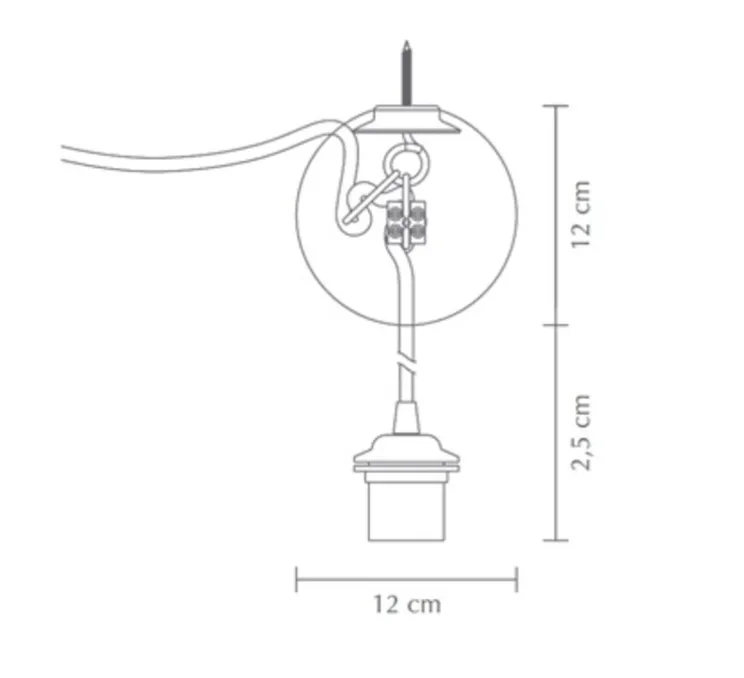 Rosace, Cannonball, simple, noir mat, Ø12cm, H12,5cm - Umage