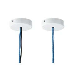 Rosace & Câble*Zangra Rosace, cylindrique, métal, , Ø10cm, H2,4cm - blanc