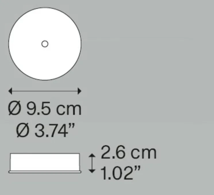 Rosace cylindrique, Single Mini, 9010, blanc mat, Ø9,5cm, H2,6cm - Lodes