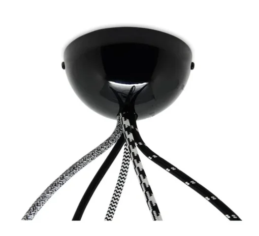 Rosace, métal, multiple, noir, jusqu'à 5 fils, Ø10cm, H5cm - Studio Zangra