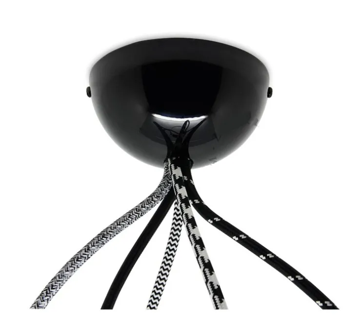 Rosace, métal, multiple, noir, jusqu'à 5 fils, Ø10cm, H5cm - Studio Zangra