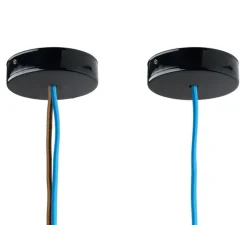 Rosace & Câble*Zangra Rosace, métal, , jusqu'à 2 câbles, Ø10cm, H2,4cm - Studio noir