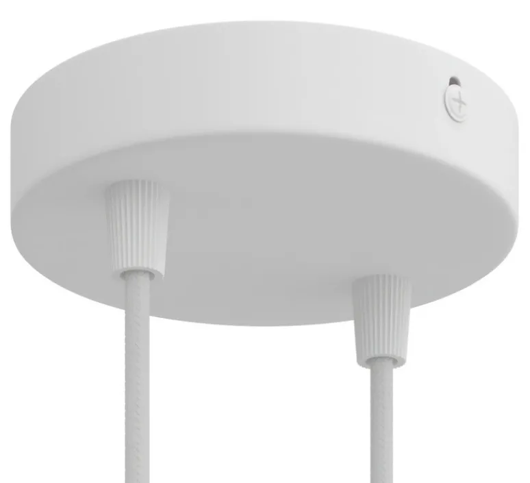 Rosace & Câble*Creative Cables Rosace multiple, série métal, 2 sorties, , Ø12cm, H2,5cm - blanc mat