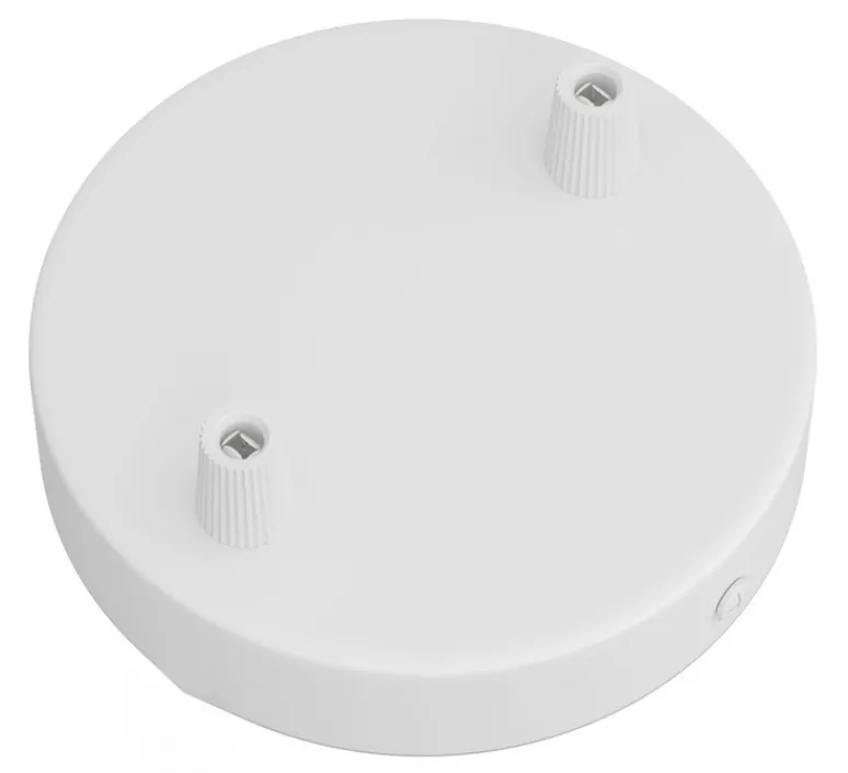 Rosace & Câble*Creative Cables Rosace multiple, série métal, 2 sorties, , Ø12cm, H2,5cm - blanc mat
