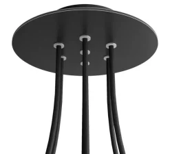 Rosace & Câble*Creative Cables Rosace multiple, Série Rose-One, ronde, , avec 7 sorties centrales et 4 latérales, Ø20cm, H3,5cm - noir